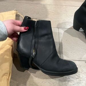 Acne Black Leather Ankle Boots